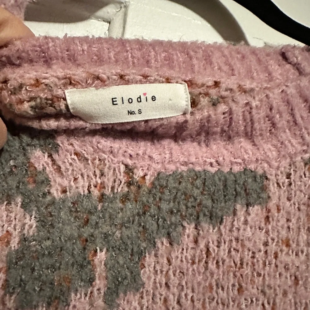Elodie Abstract Pink and Brown Sweater - Picture 2 of 4